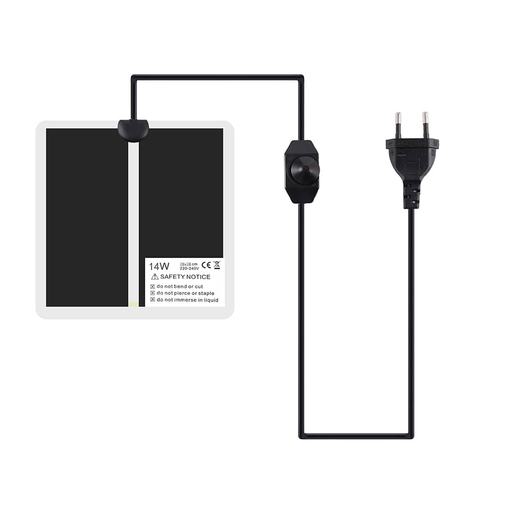 tapis chauffant terrarium avec thermostat 14w 45x45cm